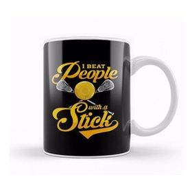 Humuts I Beat People With A Stick Funny Lacrosse Player Kupa Bardak