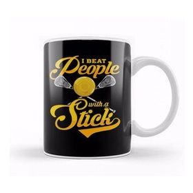Humuts I Beat People With A Stick Funny Lacrosse Player Kupa Bardak