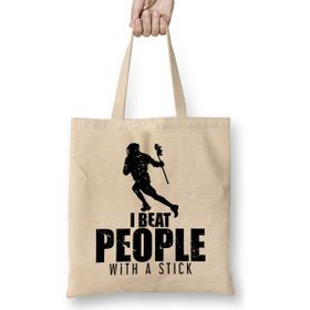 Humuts I Beat People with a Stick Lacrosse Lax Player Bez Çanta