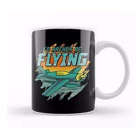Humuts I D Rather Be Flying Retro Airplane Pilot Aviation Kupa Bardak