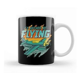 Humuts I D Rather Be Flying Retro Airplane Pilot Aviation Kupa Bardak