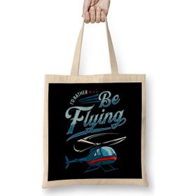 Humuts I D Rather Be Flying Retro Helicopter Pilot Bez Çanta