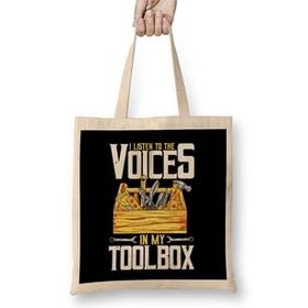 Humuts I Listen To The Voices In My Toolbox Handyman Joke Bez 40 X 40Bayan Günlük Çanta