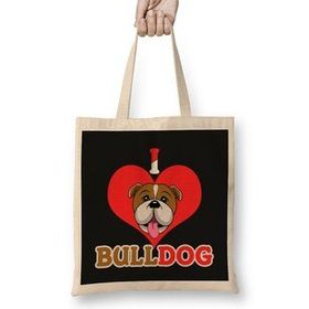 Humuts I Love Bulldog Pop Art Portrait Bouledogue Bez Bayan Günlük Çanta