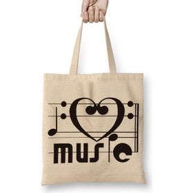 Humuts I Love Music Muziği Seviyorum Müzik Bez Bayan Günlük Çanta
