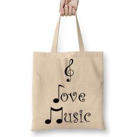 Humuts I Love Music Muziği Seviyorum Müzik Bez Bayan Günlük Çanta