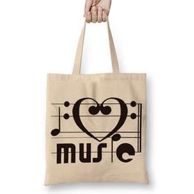 Humuts I Love Music Muziği Seviyorum Müzik Bez Bayan Günlük Çanta