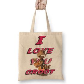 Humuts I Love You Groot Bez Uzun Saplı Açık Bej Rengi Çanta