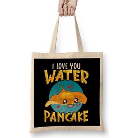 Humuts I Love You Water Pancake Adorable Stingray Pun Bez Uzun Saplı Açık Bej Rengi Çanta