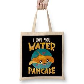 Humuts I Love You Water Pancake Adorable Stingray Pun Bez Uzun Saplı Açık Bej Rengi Çanta