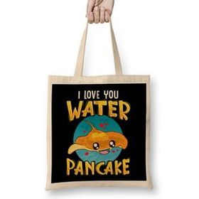 Humuts I Love You Water Pancake Adorable Stingray Pun Bez Uzun Saplı Açık Bej Rengi Çanta