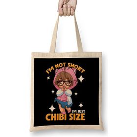Humuts I M Not Short I M Just Chibi Size Cute Anime Girl Bez Uzun Saplı Açık Bej Rengi Çanta