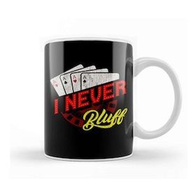 Humuts I Never Bluff Cute Gambling Casino Blackjack Poker Kupa Bardak