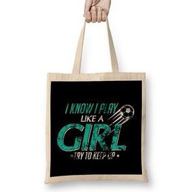 Humuts I Play Like a Girl Try To Keep Up Distressed Bez Kadın Günlük Çanta