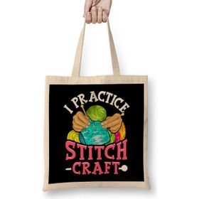 Humuts I Practice Stitch Craft Funny Cross Stitching Pun Bez Kadın Günlük Çanta