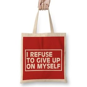 Humuts I Refuse to Give Up on Myself Gym Inspiration Bez Kadın Günlük Çanta