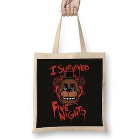 Humuts I Survived Five Nights At Freddys Pizzeria Five Nights At Freddys Bez Uzun Saplı Açık Bej Rengi Çanta