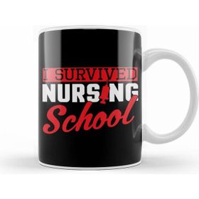 Humuts I Survived Nursing School Nurse Graduation Beyaz Kupa