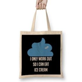 Humuts I Workout Because Ice Cream Funny Exercise Bez Kadın Günlük Çanta