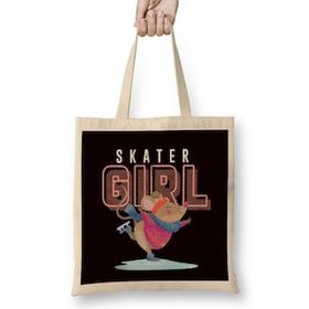 Humuts Ice Skater Girl Figure Ice Skating Winter Sports Ice Skates Bez Kadın Günlük Çanta