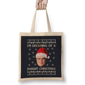 Humuts Im Dreaming Of A Dwight Christmas The Office Bez Uzun Saplı Açık Bej Rengi Çanta