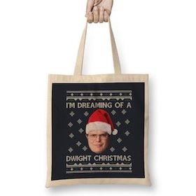 Humuts Im Dreaming Of A Dwight Christmas The Office Bez Uzun Saplı Açık Bej Rengi Çanta