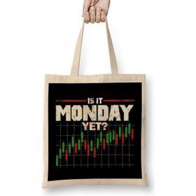 Humuts Is It Monday Yet Funny Stock Market Trading Açık Bej Uzun Saplı Bez Çanta