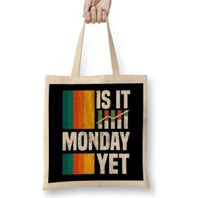 Humuts Is It Monday Yet Funny Stock Market Trading Açık Bej Uzun Saplı Bez Çanta