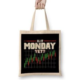 Humuts Is It Monday Yet Funny Stock Market Trading Açık Bej Uzun Saplı Bez Çanta