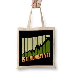 Humuts Is It Monday Yet Funny Stock Market Trading Açık Bej Uzun Saplı Bez Çanta