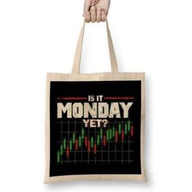 Humuts Is It Monday Yet Funny Stock Market Trading Açık Bej Uzun Saplı Bez Çanta