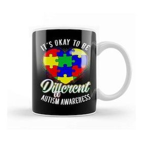 Humuts It S Ok To Be Different Autism Awareness Heart Kupa Bardak