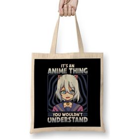 Humuts It's An Anime Thing You Wouldn't Understand Uzun Saplı Açık Bej Bez Çanta
