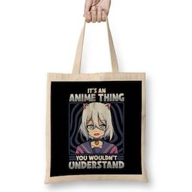 Humuts It's An Anime Thing You Wouldn't Understand Uzun Saplı Açık Bej Bez Çanta