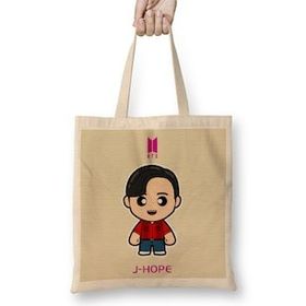 Humuts J Hope Bts Member Minime Style Uzun Saplı Açık Bej Bez Çanta