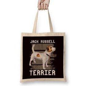 Humuts Jack Russel Terrier Owner Heart Dogs Puppy Dog Uzun Saplı Açık Bej Bez Çanta