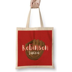 Humuts Jackie Robinson Baseball Quotes Uzun Saplı Açık Bej Bez Çanta