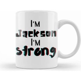 Humuts Jackson Name Personalized Custom Vintage Retro Rainbow Design Gift Baby Gift For Him Kupa Bardak