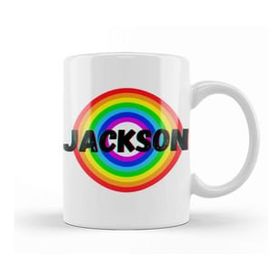 Humuts Jackson Name Personalized Custom Vintage Retro Rainbow Design Gift Baby Gift For Him Kupa Bardak