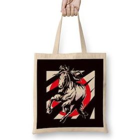 Humuts Japan Flag Horse Riding Equestrian Sport Saddle Horseshoe Uzun Saplı Açık Bej Bez Çanta