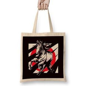 Humuts Japan Flag Horse Riding Equestrian Sport Saddle Horseshoe Uzun Saplı Açık Bej Bez Çanta
