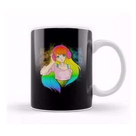 Humuts Japanese Anime Girl Rainbow Punk Kawaii Manga Kupa Bardak