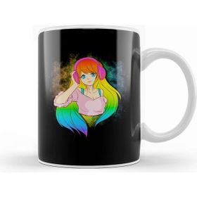 Humuts Japanese Anime Girl Rainbow Punk Kawaii Manga Kupa Bardak