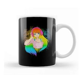 Humuts Japanese Anime Girl Rainbow Punk Kawaii Manga Kupa Bardak