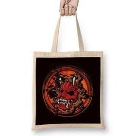 Humuts Japanese Warrior Mask Mempo Ninja Samurai Shinobi Katana Uzun Saplı Açık Bej Bez Çanta