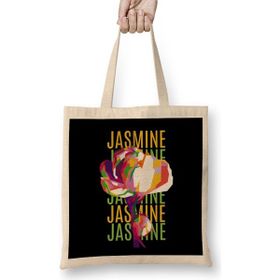 Humuts Jasmine Flowers Uzun Saplı Açık Bej Bez Çanta