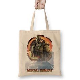 Humuts Jason Voorhees Mortal Kombat Game Uzun Saplı Açık Bej Bez Çanta