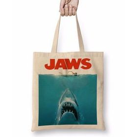 Humuts Jaws Horror Korku Film Movie Spielberg Crossover Uzun Saplı Açık Bej Bez Çanta