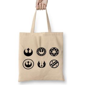 Humuts Jedi Star Wars Symbol Uzun Saplı Açık Bej Bez Çanta