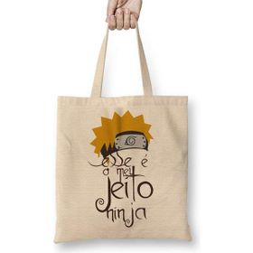 Humuts Jeito Ninja Naruto Uzun Saplı Açık Bej Bez Çanta